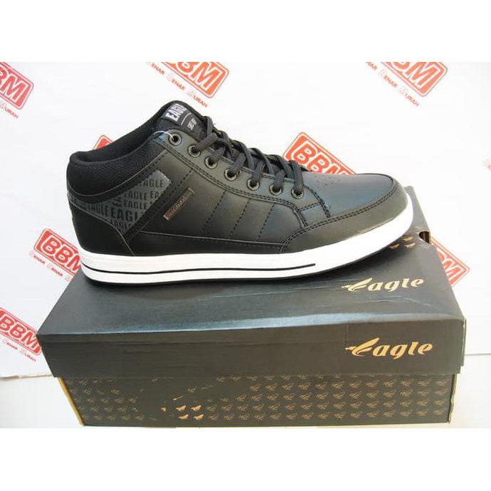 promo eagle sandrock - sepatu pria sneaker santai - hitam/putih terbaru