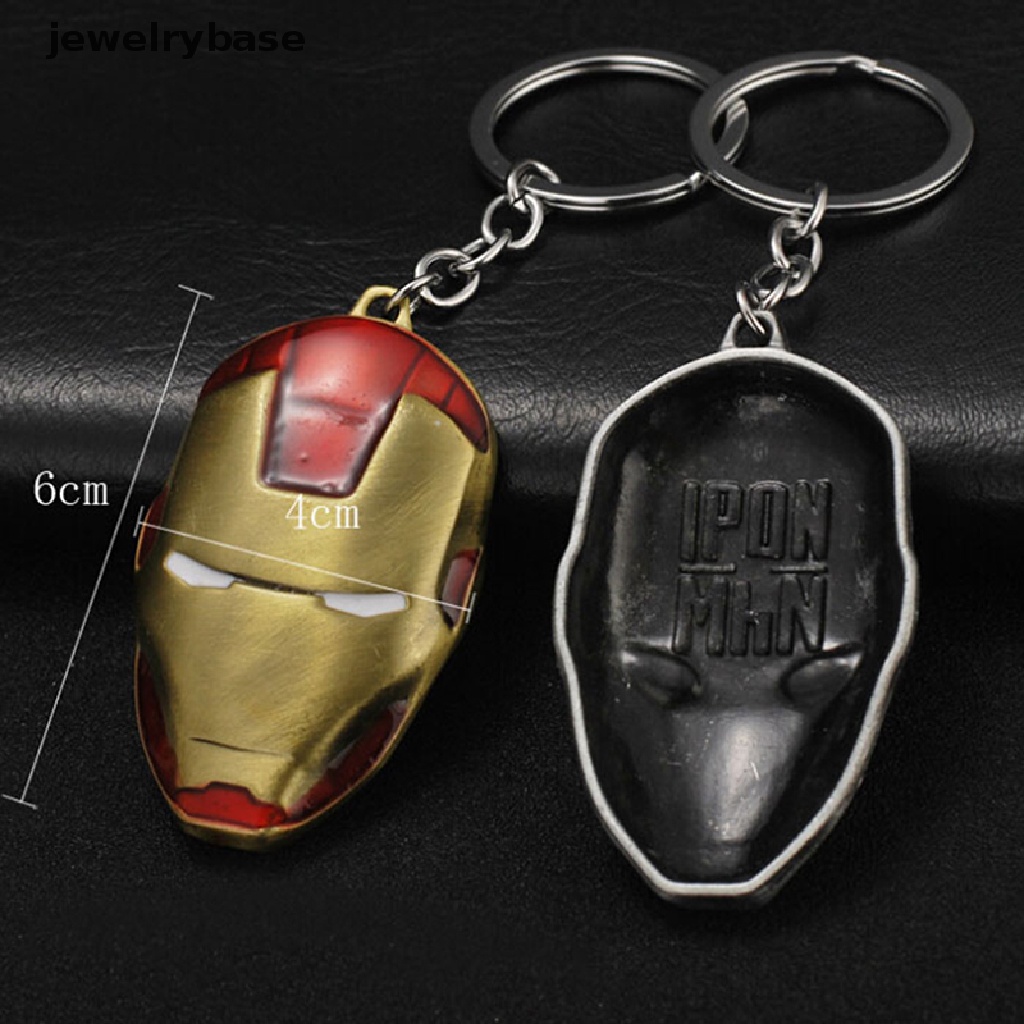 (jewelrybase) Gantungan Kunci Bentuk Topeng Marvel Avengers / Spiderman / Iron man Bahan Metal Untuk Hadiah