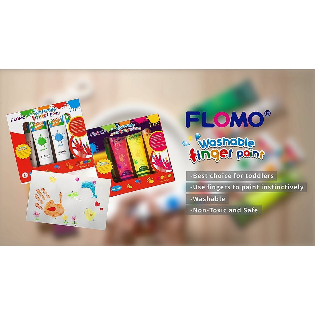 FLOMO WASHABLE FINGER PAINT - Cat bisa Hapus