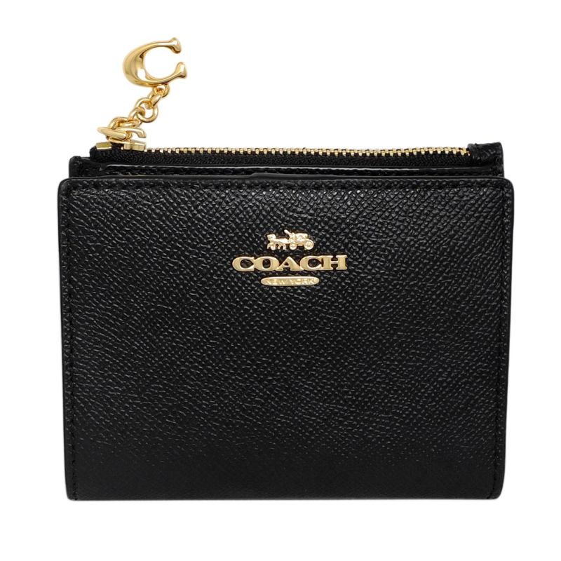 COACH SNAP CARD CASE IN CROSSGRAIN LEATHER 73876