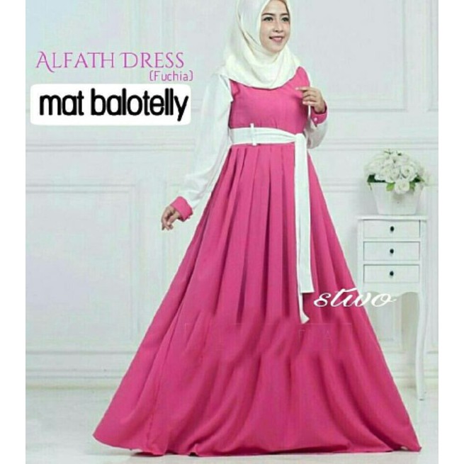 TERLARIS PAKAIAN SET GAMIS WANITA MUSLIM SYARI LEBARAN pink fanta tua muda biru  maxi maxy dress lon