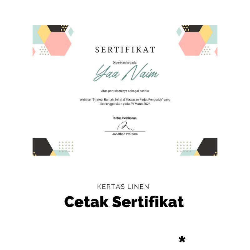 Jual Cetak Sertifikat Kertas Linen A4 A5 And F4 Indonesia Shopee Indonesia