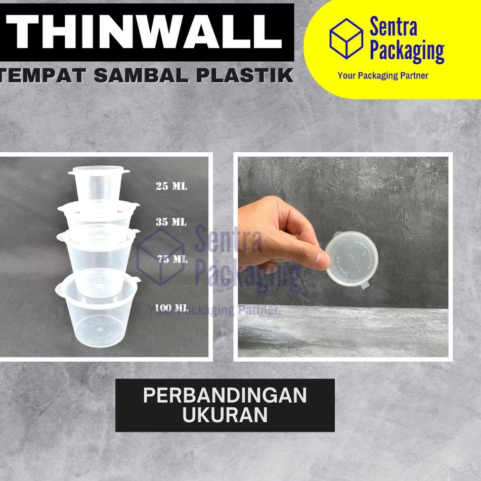㊮ Tempat Saos Plastik 35ml / Sambal Plastik / Thinwall / Cup Saos / Cup Sambal / Sauce Container -PA