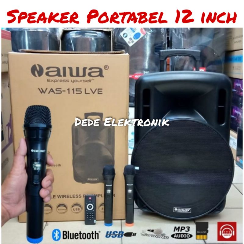 Speaker Portable N Aiwa Was 115 LVE Speaker Portable 15 Inch