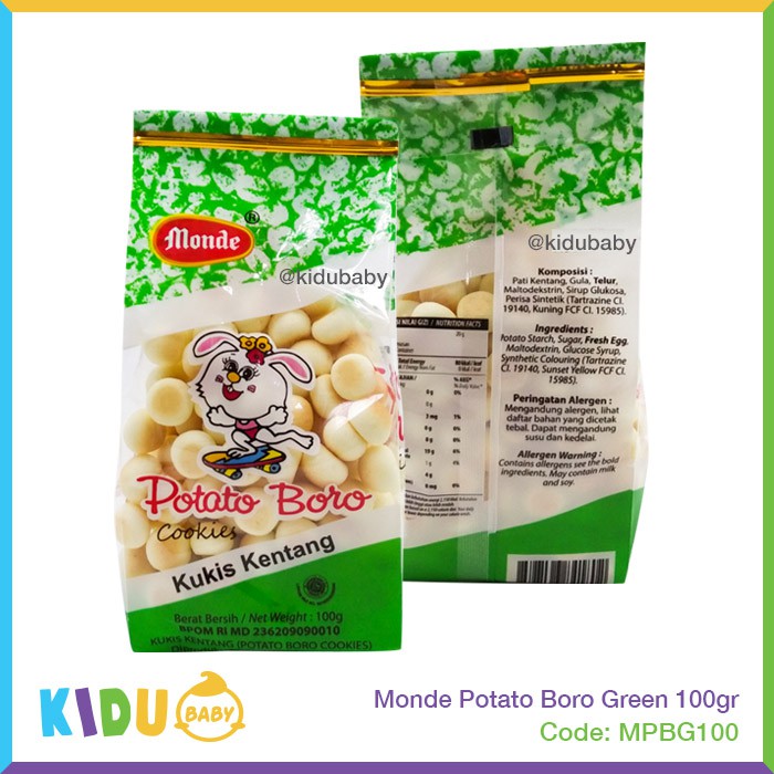 Biskuit Bayi &amp; Anak Monde Potato Boro 100gr Cemilan Anak Sehat / Kidu Baby