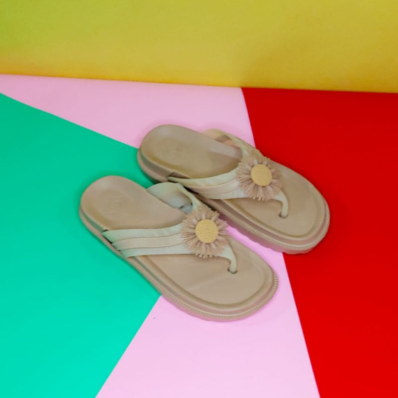 Sandal Anak Perempuan Import GOSOME 613 B-6P Sandal Slip-on Bahan Karet Motif Bunga