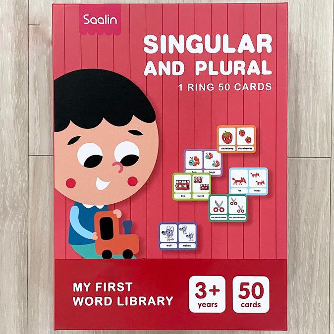 Saalin Singular and Plural My First Word Library Flash Cards Mainan Edukasi Anak