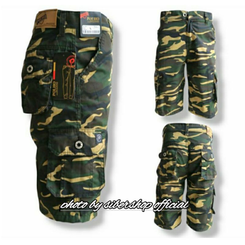 PROMO Celana Loreng Cargo Doreng Pendek Pria Kimpul Army TNI size 27-38