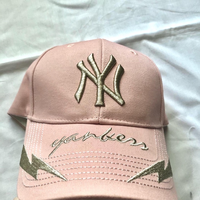 MLB Yankees Bucket Hat Pink-Gold ORI