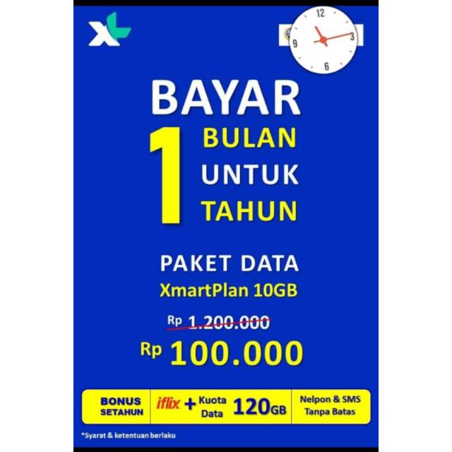 Kuota Murah XL 120Gb 1thn