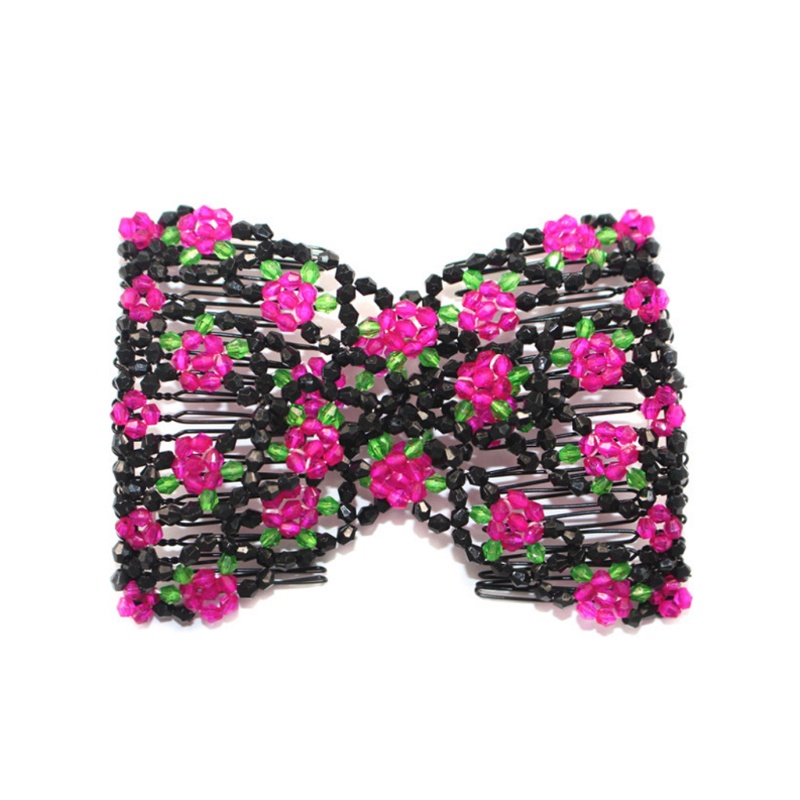 Siy Sirkam Ganda Elastis Hias Manikmanik Untuk Aksesoris Rambut Wanita Diy