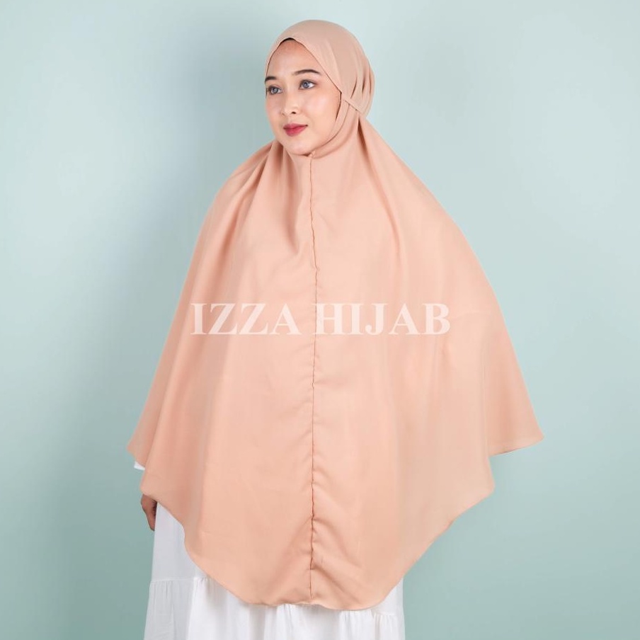 hijab instan jumbo xxxl syar'i non pet tali pisah bahan wolfis