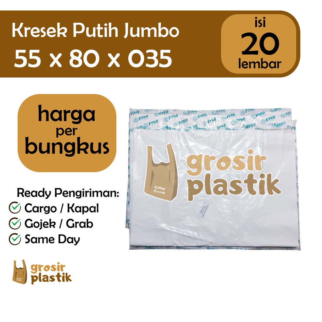 [Grosir] Kantong Kresek Putih Jumbo 55 x 80 x 035 XYNO isi 20 GL39
