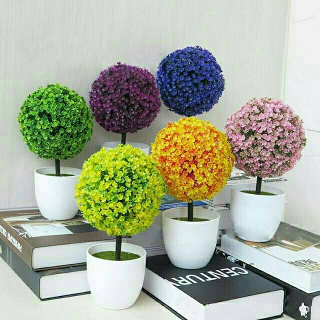 Bonsai Bulat / Bonsai Bola / Tanaman Hias Bonsai Artificial Palsu Imitasi Buatan Shabby Chic Vintage