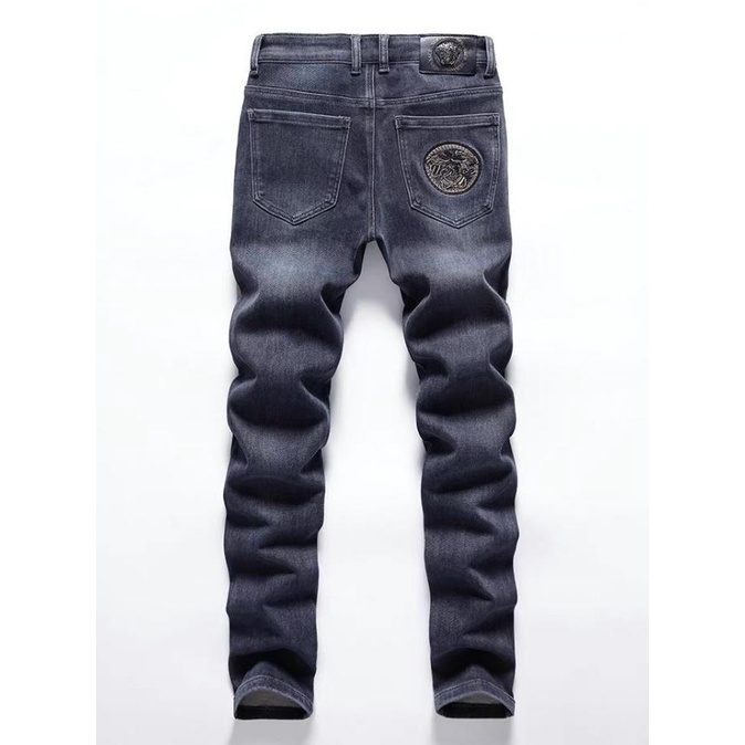 Celana Panjang Pria Jeans Skinny Hitam Abu/Celana Pria Branded Import Lixiaomei