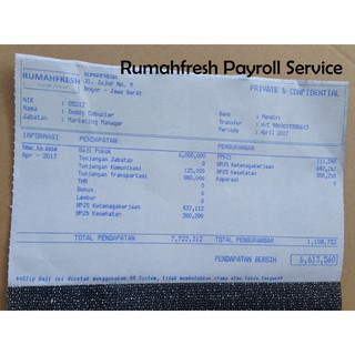 Harga Murah Cetak Slip Gaji Carbonize Jasa Payroll