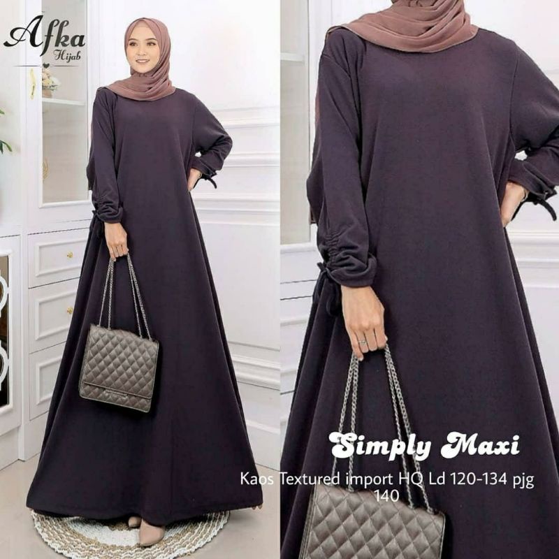 Simply Maxi, GAMIS POLOS JUMBO WANITA SUPER CANTIK FIT XL-XXXXL LD 120-140 BAHAN KAOS TEXTURED IMPORT TERMURAH