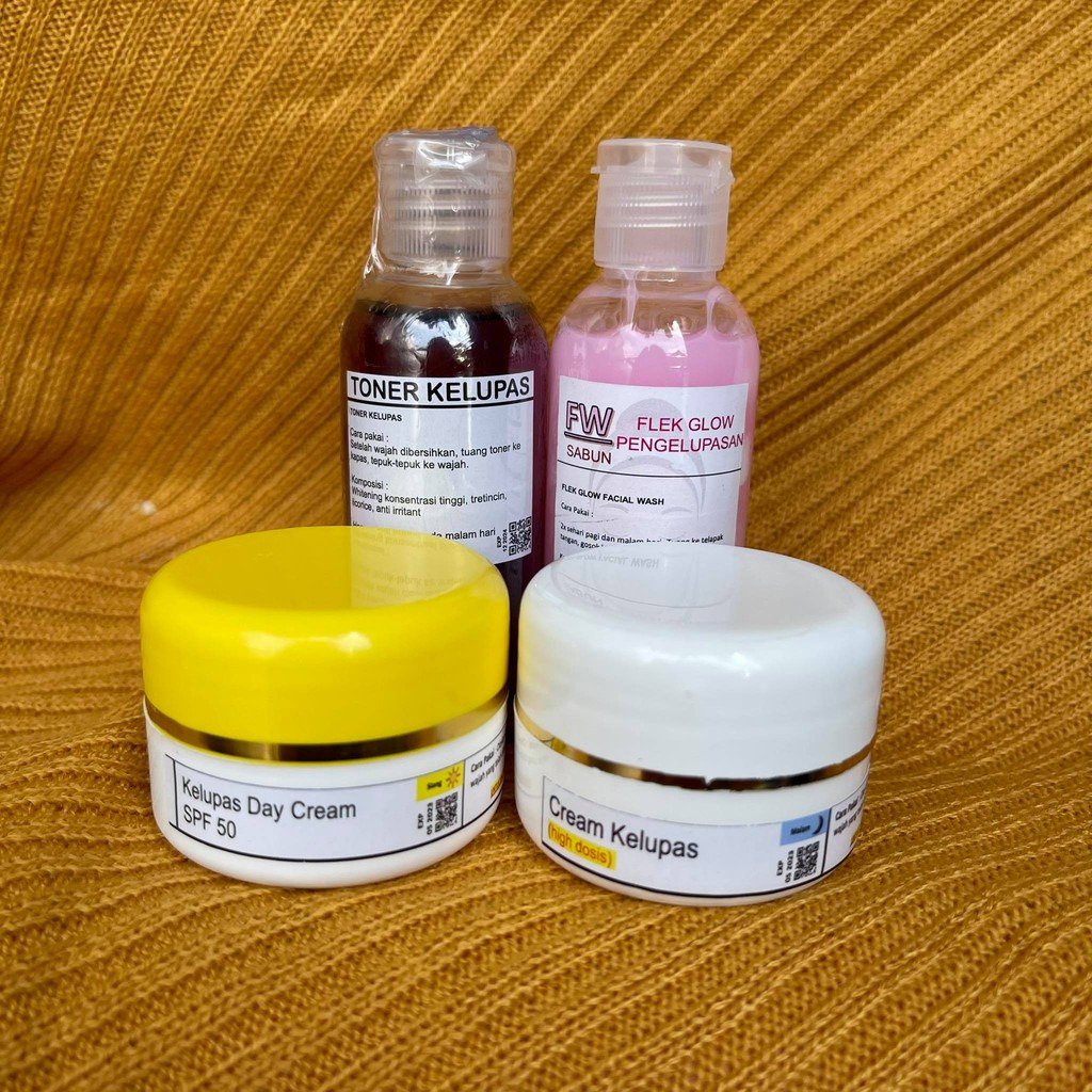 PAKET LENGKAP KELLUPAS / TONER KELUPAS / CREAM MALAM KELUPAS / CREAM SIANG KELUPAS / SABUN PINK KELU