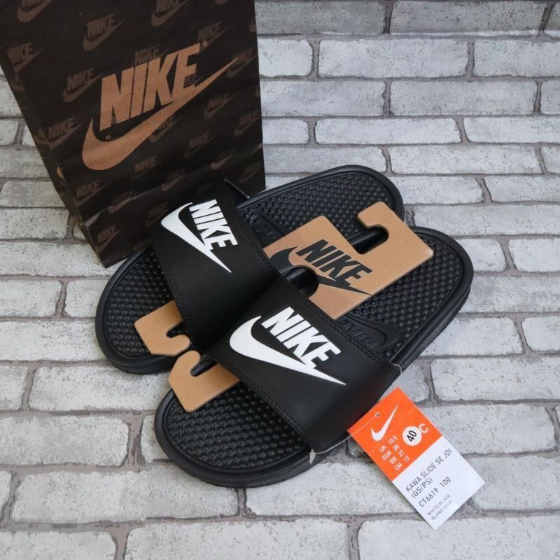 Sendal Slop Pria Nike Benassi Putih Sandal Slide Pria dan wanita Premium Distro