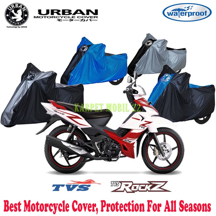 Cover Sarung Tutup Sepeda Motor Urban TVS ROCKZ Bahan PVC Waterproof
