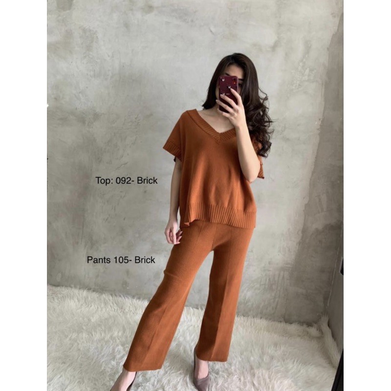 GBY CLOTHING - NANA ONE SET (ATASAN DAN PANTS TERPISAH)-BRICK PANT