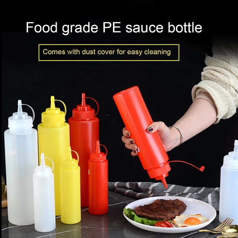 Botol Dispenser Saos Kecap Salad Bahan Plastik Food Grade Ukuran 240ml / 500ml Untuk Restoran