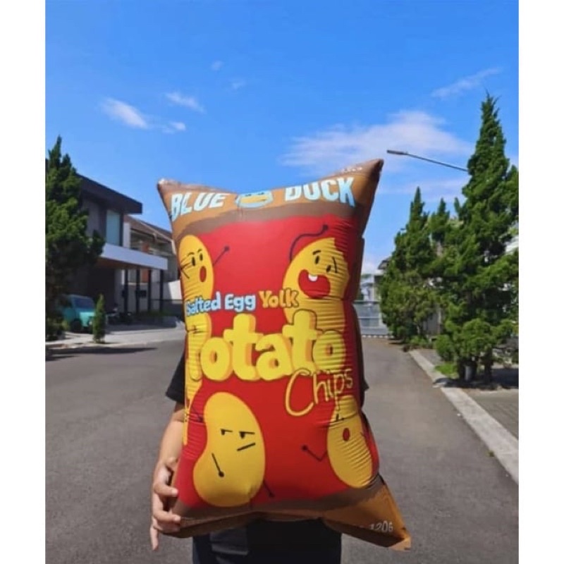 

(HABIS) Salted Egg Yolk Potato Chip Blue Duck Big Super Big Besar / Salted Egg Potato Jumbo