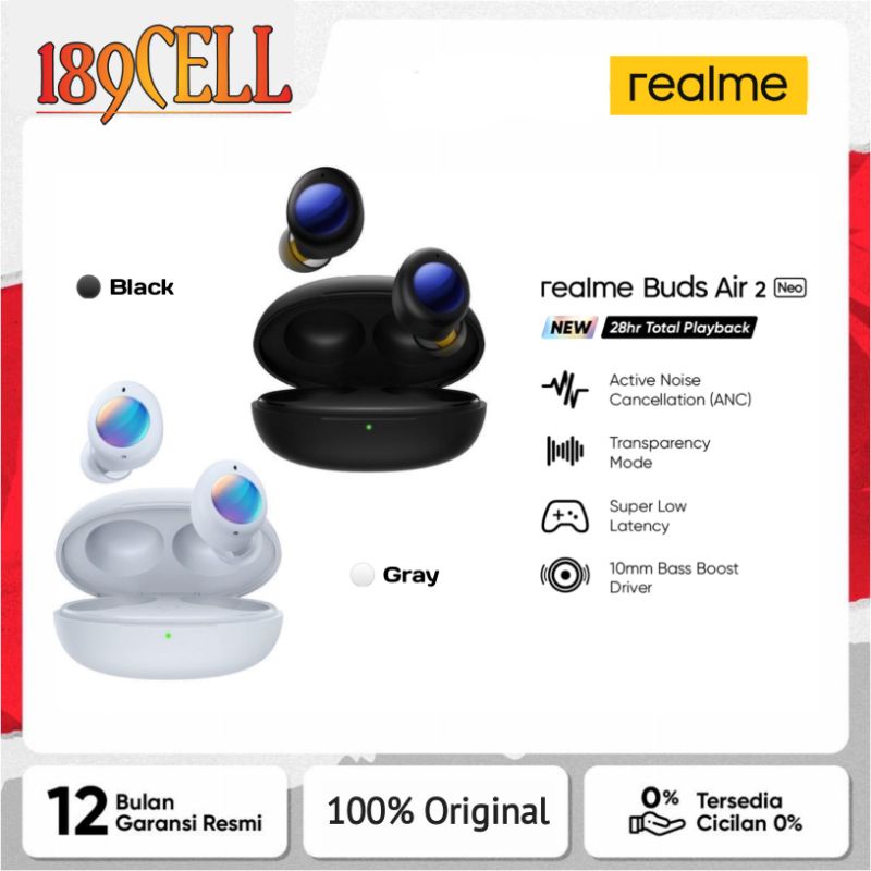 realme Earphone Buds Air 2 Neo - RMA2008 [28hr] Garansi Resmi REALME