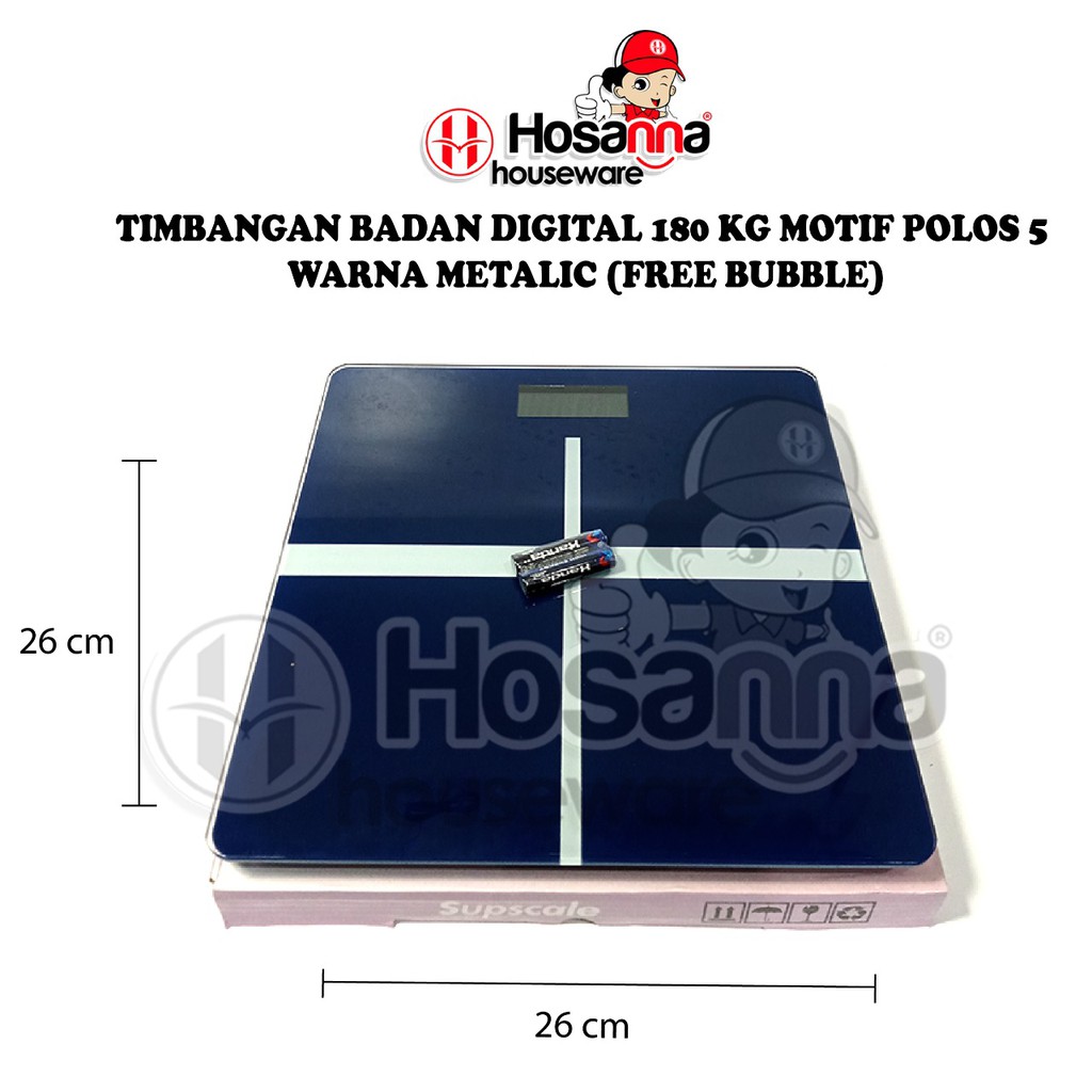 timbangan badan digital 180 kg motif polos 5 warna metalic free bubble