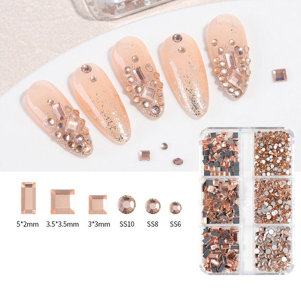 Mxbeauty Paku Charms Glitter DIY Manicure Aksesoris Multi Bentuk Mix Ukuran Kristal 3D Dekorasi Kuku