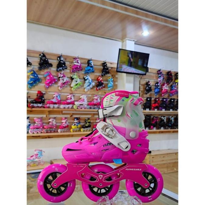 Diskon Sepatu Roda Anak Inline Skate Flying Eagle S6 Speed Pink Non