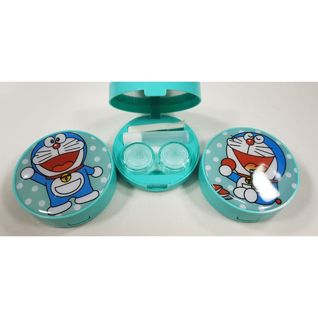 Kotak Softlens NEW Doraemon Bulat / Travel Kit Tempat Softlens Soflen / Kotak Softlens Karakter