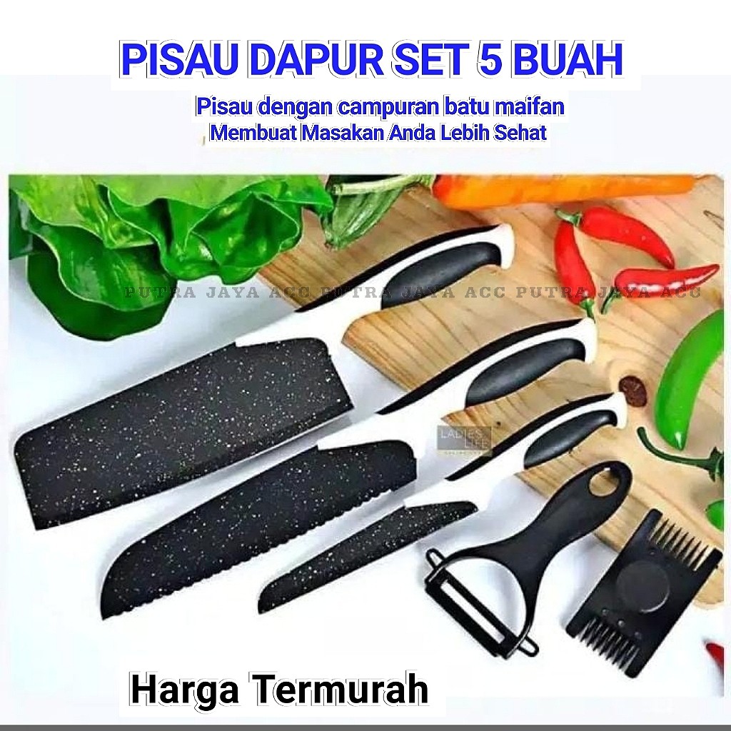 PISAU MARMER Set 6 in 1 | PISAU DAPUR| KITCHEN KNIFE SET 6 IN 1 | PISAU MACARON VIRAL