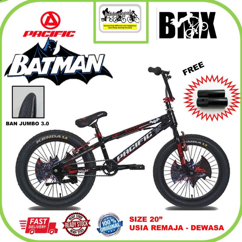 Sepeda BMX Pacific 20" HOTSHOT BATMAN 3.0 ROTOR STANG BISA PUTAR 360 DERAJAT bonus jalu besar