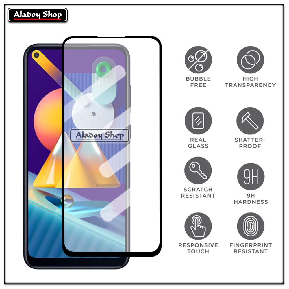 Case SAMSUNG M11 Armor Fushion Transparent Casing + Tempered Glass Full Layar dan Skin Carbon