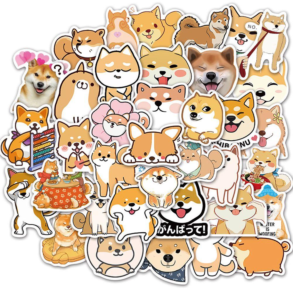 Lanfy Jepang Shiba Inu Anjing Stiker Lucu Ponsel Dekorasi Helm Gitar Stiker Koper Laptop Stiker Alat Tulis Stiker Hewan
