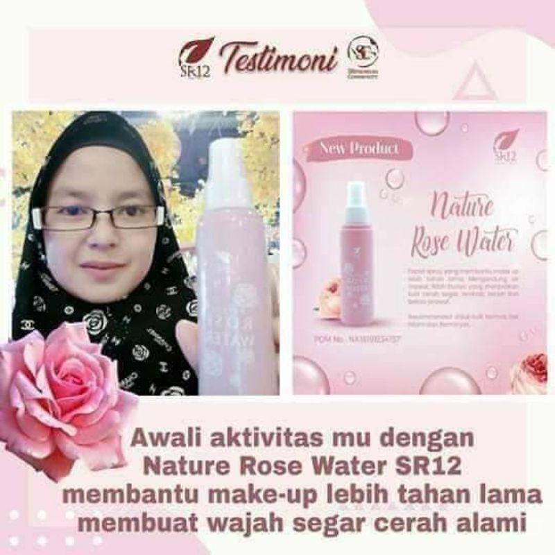 Nature Rose Water SR12 Facial Spray Face Mist Penyegar Wajah Flek Hitam Berminyak BPOM