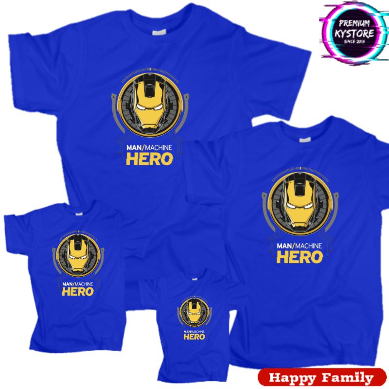 Kaos distro Superhero Machine edisi famili Cotton Combad 30s