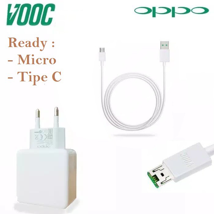 CHARGER OPPO R17 VOOC FAST CHARGING 4A Micro &amp; Tipe C