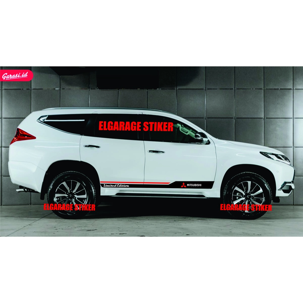 Stiker mobil mitsubishi pajero sport stiker strip pintu bawah mobil pajero cutting stiker list mobil