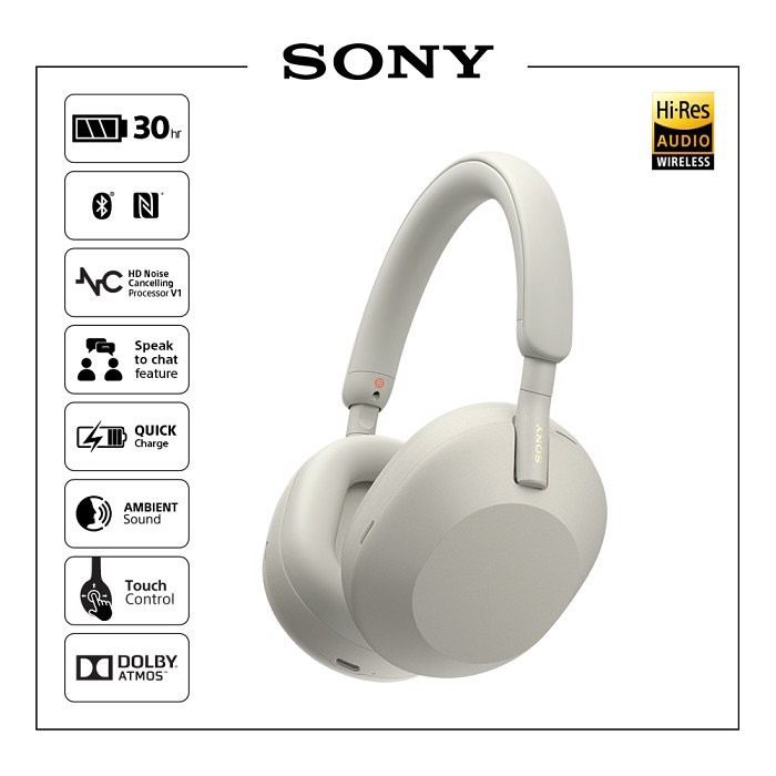 Sony Headphone Wireless Noise Cancelling WH-1000-XM5 Garansi Resmi Sony Indonesia 1 Tahun