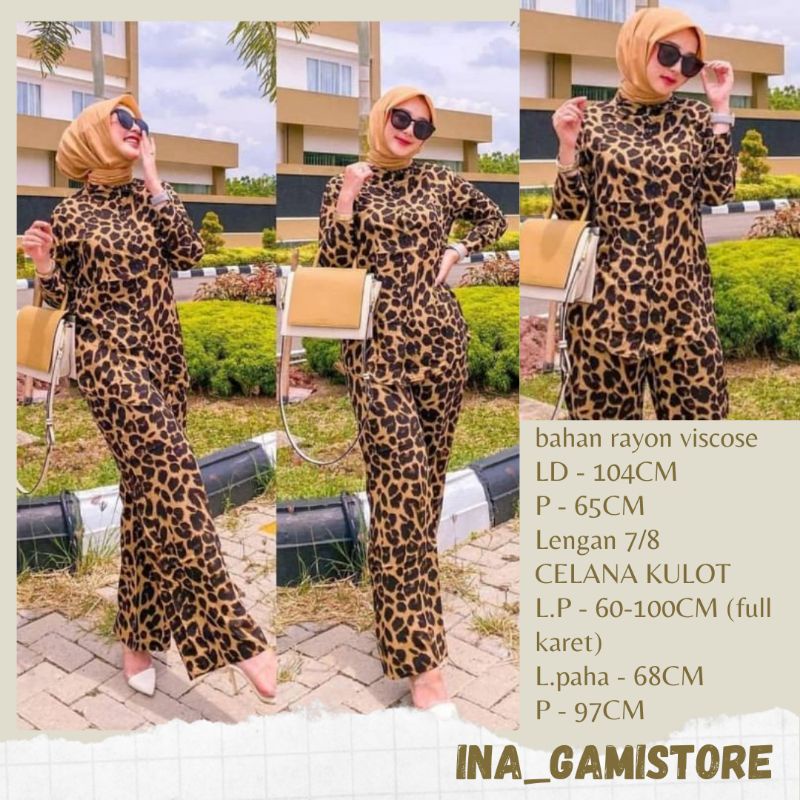 [COD✔] SET KULOT LEOPARD - SET MACAN - STELAN LOEPARD RAYON VISCOSE PREMIUM - SETELAN MACAN TERBARU 