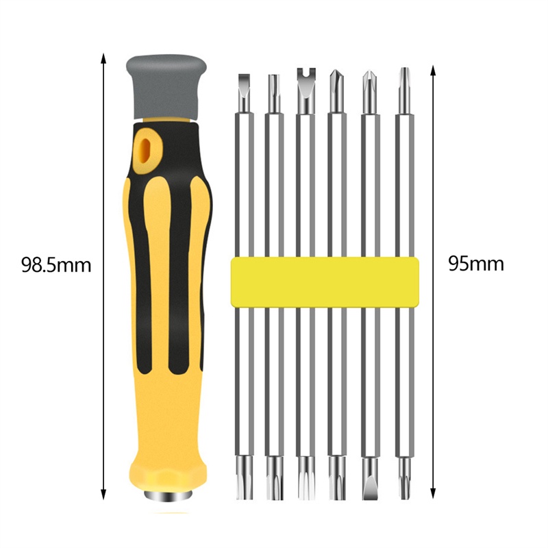 Tk 6pcs / Set Mata Obeng Magnetik Kepala Ganda Bentuk Segitiga