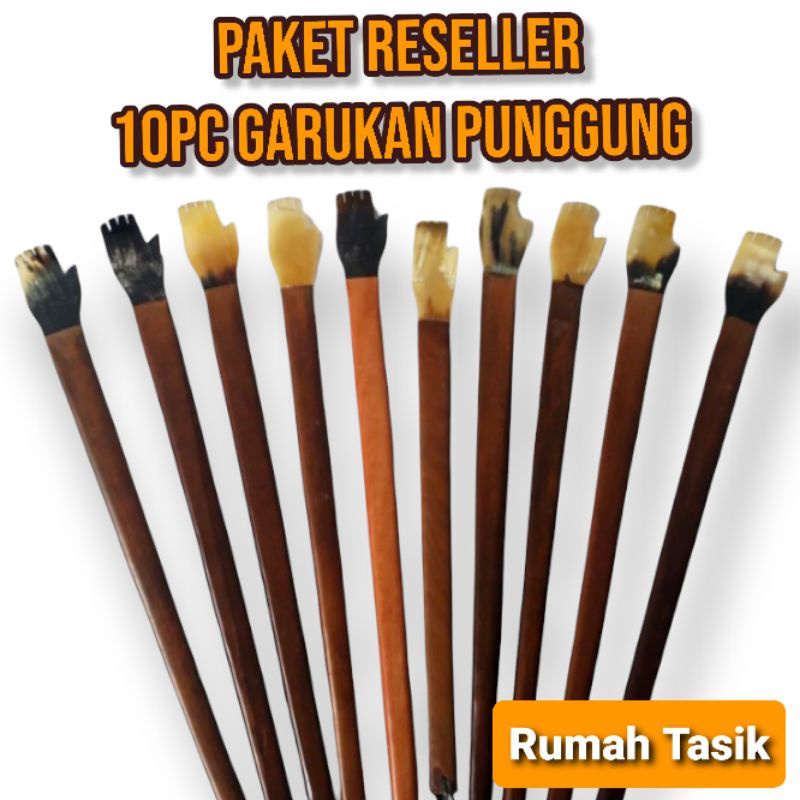 Paket Reseller 10 Pc Garukan Punggung Bahan Kayu Kombinasi Tanduk Promo Rumah Tasik