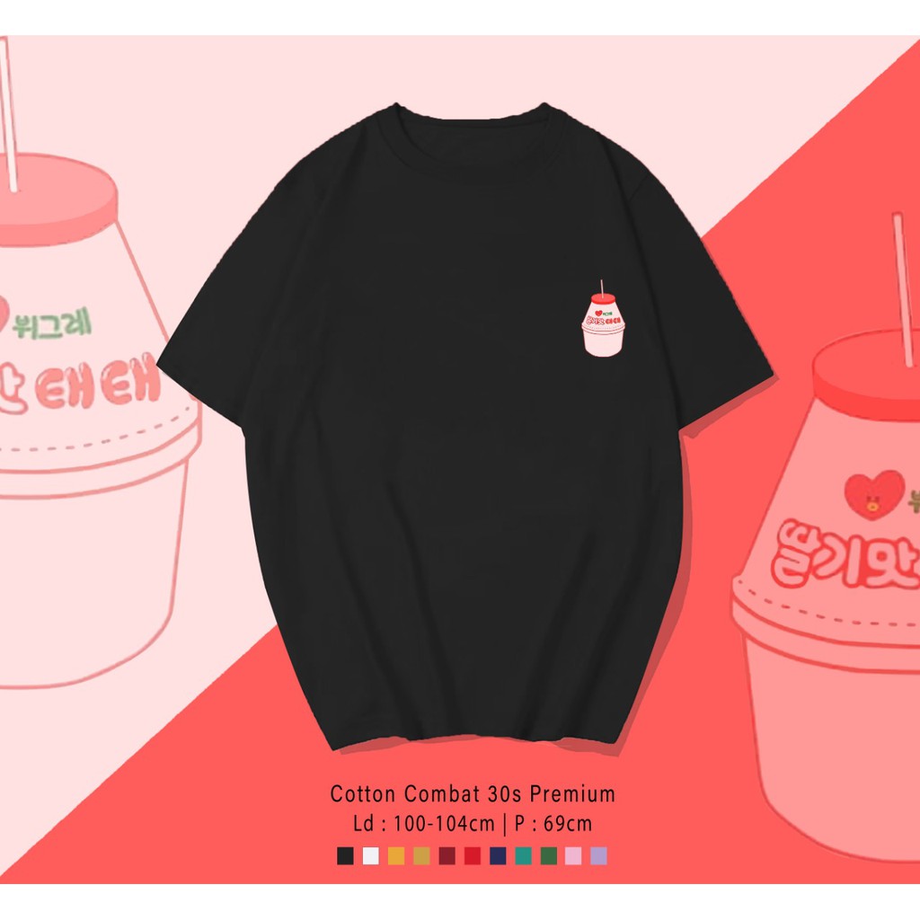 BT21 MILK TATA / TERMURAH BAJU KAOS KATUN WANITA/ PRIA UNISEX LENGAN PENDEK / TUMBLR TEE