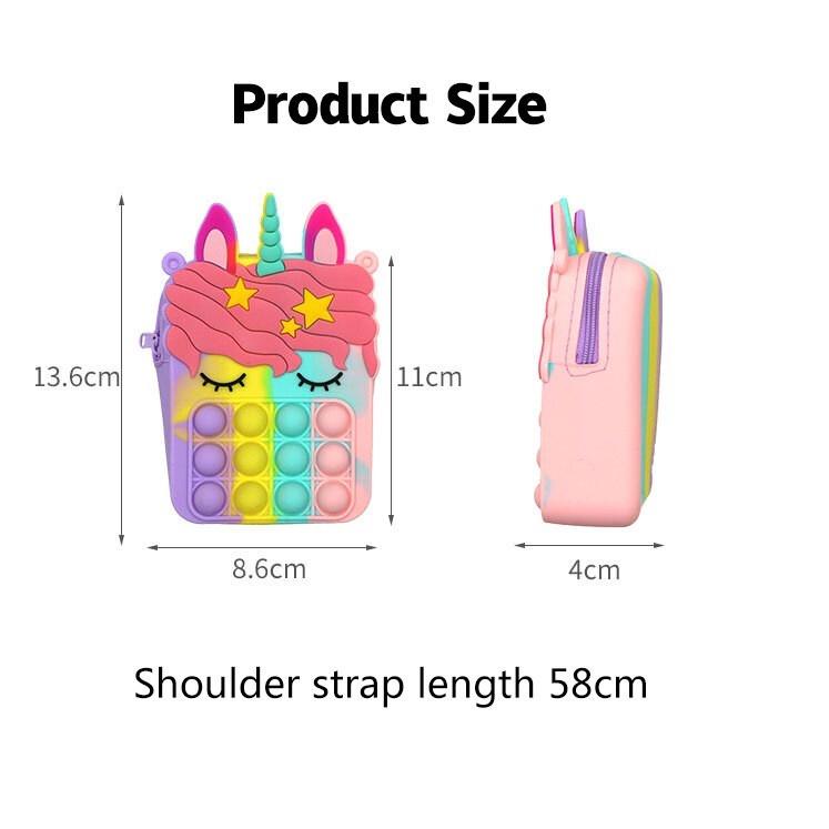 Garansi Hemat TAS ANAK PONY POP IT JELLY FASHION | TAS SLEMPANG ANAK SLING BAG DOMPET RAINBOW UNICOR