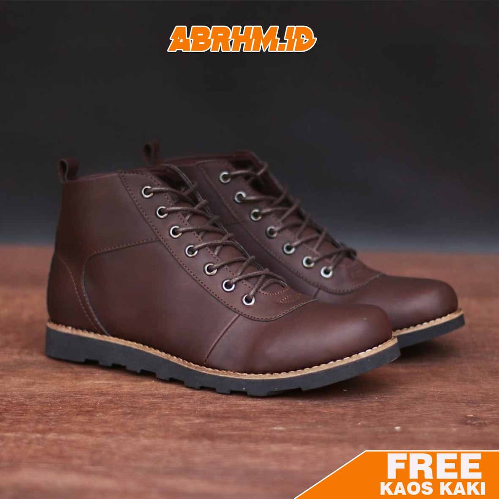 ABRHM- BRO Sepatu Boot Pria Sepatu Pria Casual Boots Kulit Pu Ori Cowo/Cowok Kerja Lapangan