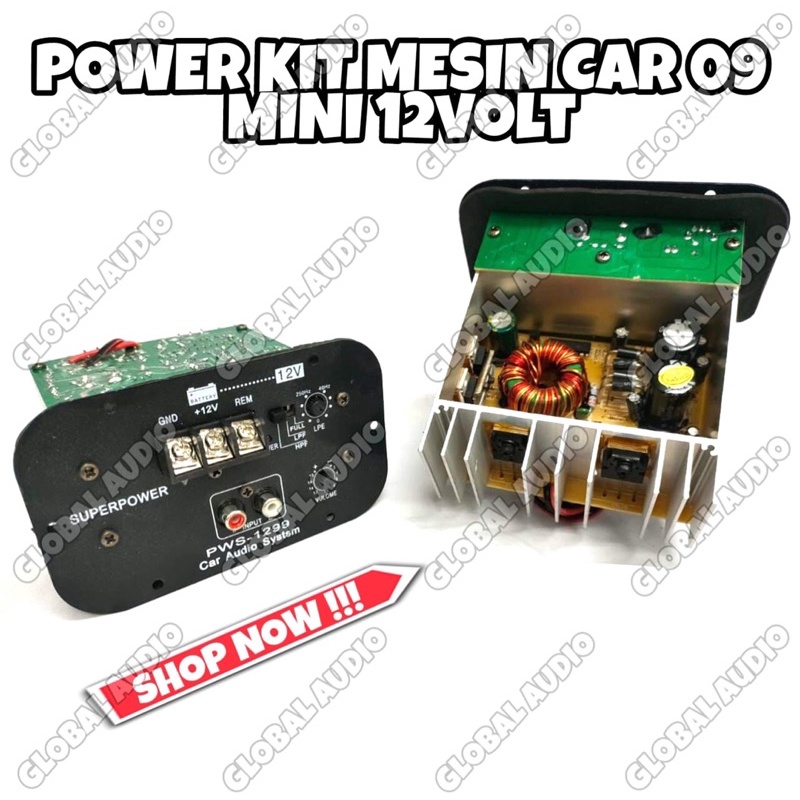 Power Kit Car 09 Mini 12volt Subwoofer Mobil Car09 Mesin Kit Mini cr09 Bagus Murah ( Bisa COD )