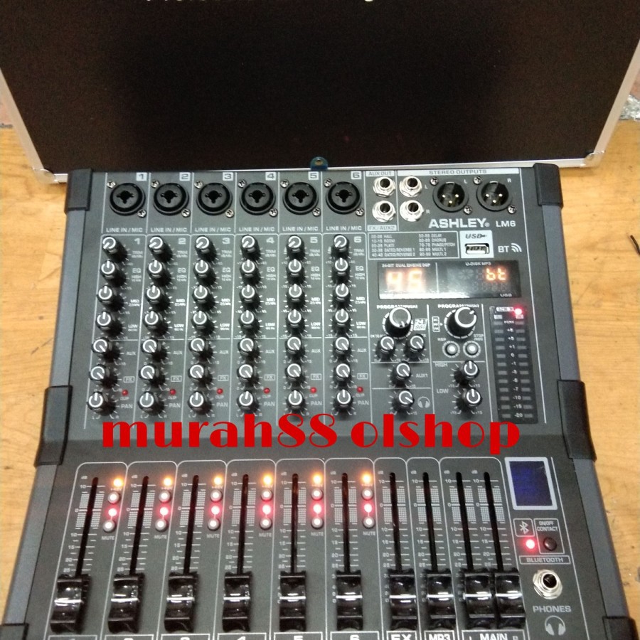 Mixer Ashley LM 6 ORIGINAL 6 Channel usb bluetooth free koper