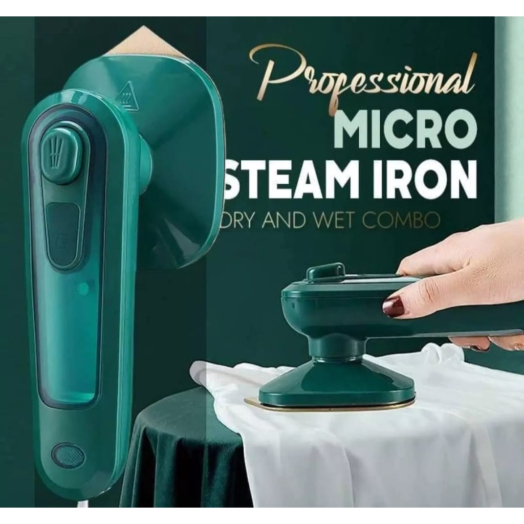 Setrika Uap Mini Portable Original-Travel Steamer-Setrika Uap Elektrik Strika Genggam Portable Pakaian Praktis Higienis-Steam Wand Laundry Strika 2In1 Travel Portable Jas Baju Pakaian-Strika Pelicin Baju Gampang Mudah Hemat Listrik 30 WATT